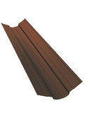 Фигурная планка верхней ендовы 100x100 Grand Line с покрытием Velur X 0,5 мм RAL 8004